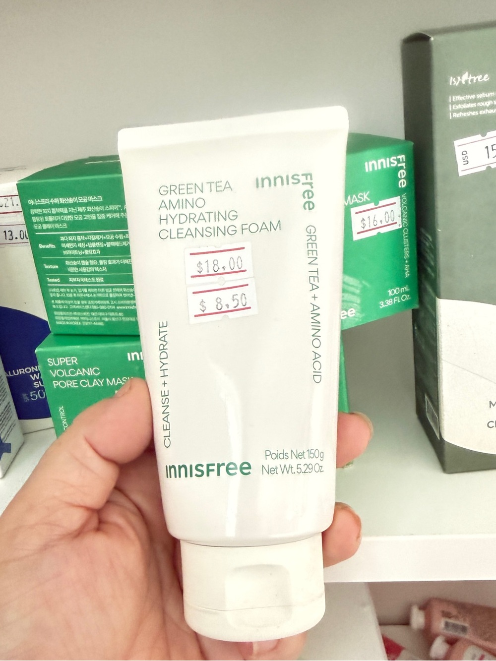 Innisfree Green Tea Amino Hydrating Cleansing Foam — White